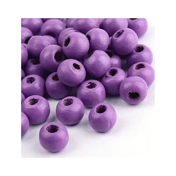 Dětské navlékací korálky Dřevěné korálky fialové pastelové 10mm 15g