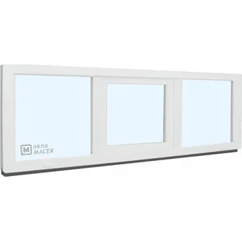Okno Plastové okno - KNIPPING 70 AD, 2400x600 mm, FIX/S/FIX, bílá Sklo: čiré + příslušenství a montážní materiál zdarma
