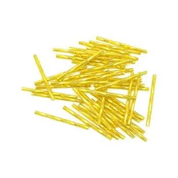 Dětské navlékací korálky Preciosa tyčinky žluté kroucené 35 mm