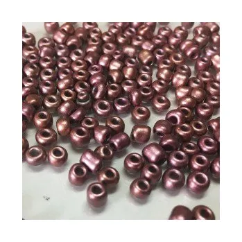 Dětské navlékací korálky Rokajl 6/0 metalická růžová