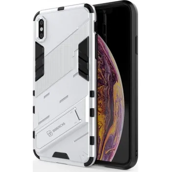 Pouzdro na mobilní telefon Odolný ochranný kryt se stojánkem pro iPhone XS Max - bílý