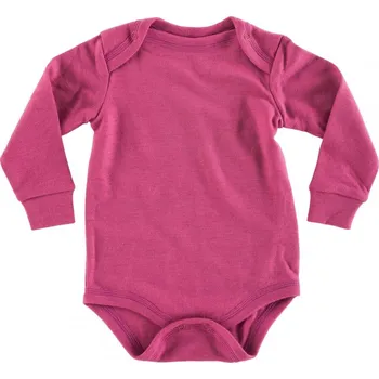 Merino body dlouhý rukáv - brusinková, Crawler Velikost: 62-68/74