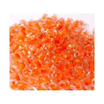 Dětské navlékací korálky Rokajl 8/0 neon oranžový průtah