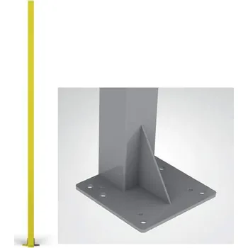 Plot Nosný sloupek pro ochrannou mříž, výška 1400 mm, profil 80x80 mm, barva žlutá