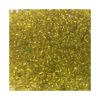 Dětské navlékací korálky Rokajl 11/0 žlutá s průtahem