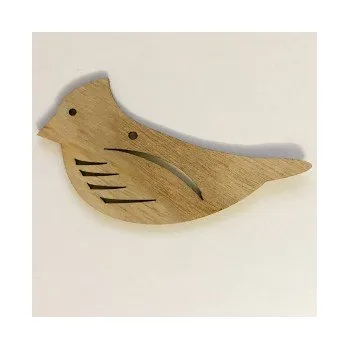 Dětské navlékací korálky Dřevěný výřez pták 45x85mm