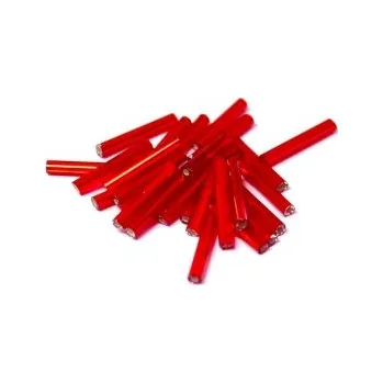 Dětské navlékací korálky Preciosa tyčinky tmavě červené rovné 15 mm