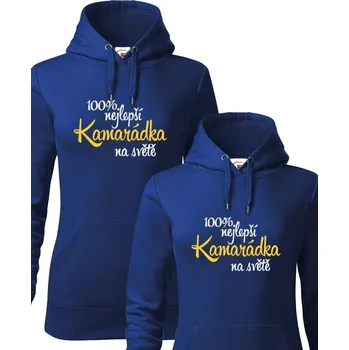 Dámská mikina Dámská/Dětská mikina 100 % nejlepší kamarádka na světě, Barva Modrá, Canvas Dvě dámské mikiny, Velikost 1 S, Velikost 2 98-104 Bezvatriko.cz 0315
