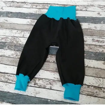 Chlapecké kalhoty Yháček Softshellové kalhoty Yháček, podzim, černá/tyrkys Velikost: 86