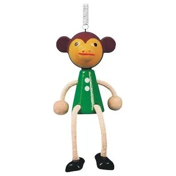 Dřevěná hračka Dřevěná opička na pružině od firmy Miva Vacov (Dřevěná hračka na pružině - Miva Vacov)