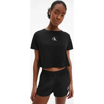 Dámské oblečení Dámské triko CALVIN KLEIN (KW01366-02), Velikost S, Barva černá