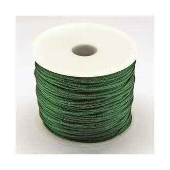 Korálek Saténová šňůra tmavě zelená 1,0mm (5m)