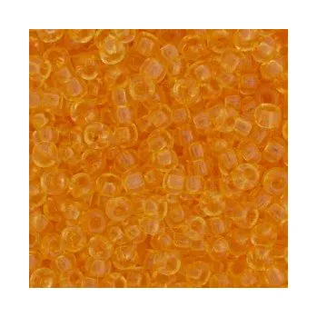 Dětské navlékací korálky Rokajl 5/0 světle oranžová průhledná