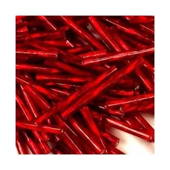 Dětské navlékací korálky Preciosa tyčinky světle červené kroucené 25 mm