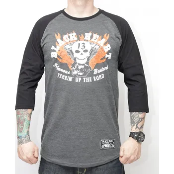 Pánské Triko BLACK HEART FLATHEAD LS Barva: šedá, Velikost: L
