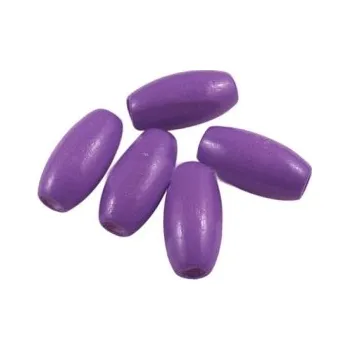 Dětské navlékací korálky Dřevěné korálky fialové 12x8mm 20g