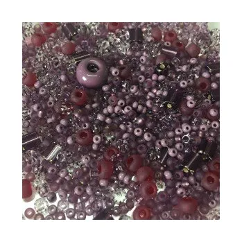 Dětské navlékací korálky Rokajl fialový mix různé velikosti