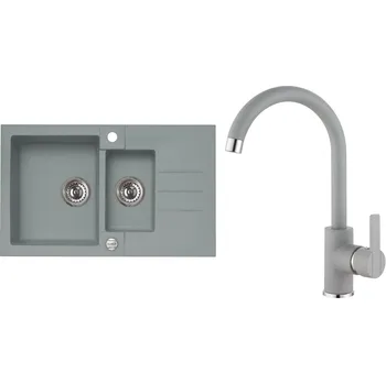 Granitový dřez Set Alveus (dřez Rock 70 Beton 81 + baterie Tonia Beton 81) SETA452