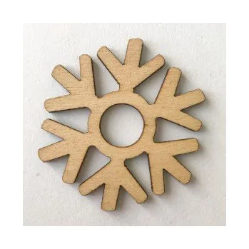 Dětské navlékací korálky Dřevěný výřez vločka 48x44mm