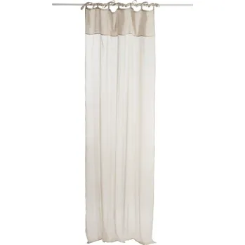 Záclona Béžový bavlněný voál / záclona na zavazování - 140*290cm