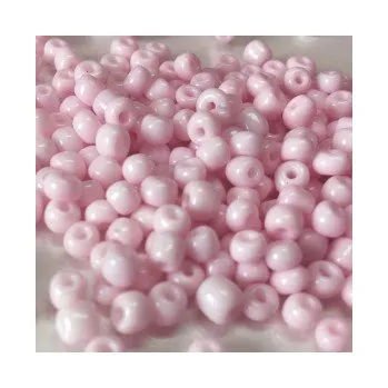 Dětské navlékací korálky Rokajl 6/0 pastelově růžová