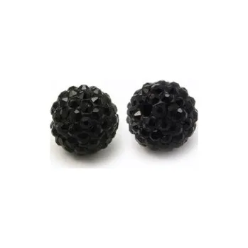 Dětské navlékací korálky Korálek shamballa černý 10mm (1ks)