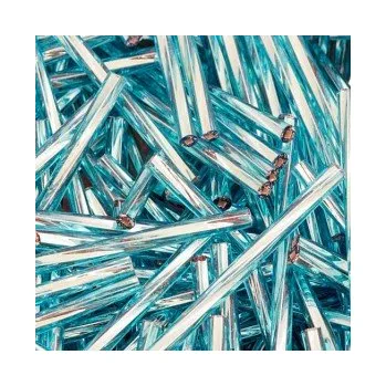 Dětské navlékací korálky Preciosa tyčinky světle modré rovné 25 mm