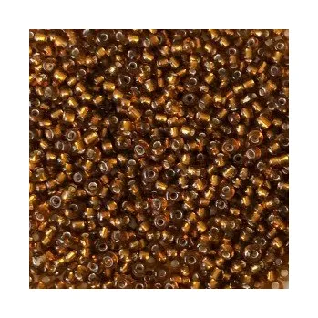 Dětské navlékací korálky Rokajl 11/0 hnědý průtah