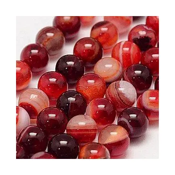 Přírodní kámen Achát tmavě červený 6mm (8ks)