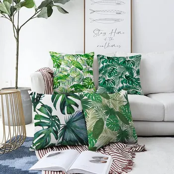 Povlak na polštářek Sada 4 povlaků na polštáře Minimalist Cushion Covers Summer Jungle, 55 x 55 cm ID_1377743