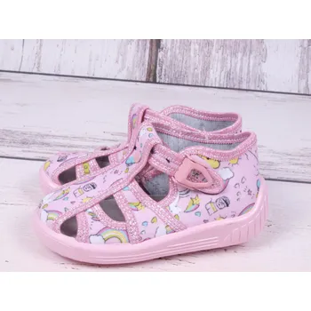 Dívčí bačkory Bačkůrky papučky sandálky Raweks Adaš 32 růžové s jednorožci velikost: 24