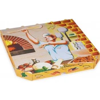 Jednorázové nádobí Krabice na pizzu z vlnité lepenky (PAP) 32 x 32 x 3 cm 72032