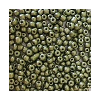 Dětské navlékací korálky Rokajl 8/0 metalický zelený