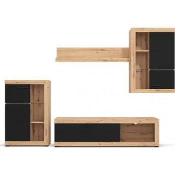 Obývací stěna Obývací stěna Jonah - černá/dub artisan