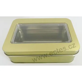 Dóza na potraviny GOLD WINDOW 2636 zlatá mat s průhledem