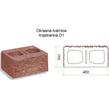 Venkovní dlažba FB okrasná tvarnice D1 (trojstranná krátká) cihlová