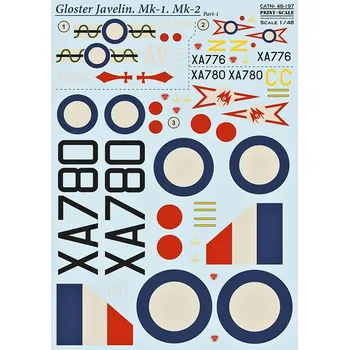 Plastikový model Print Scale 1/48 Gloster Javelin part 1 (wet decals)