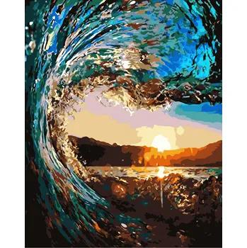 Malování podle čísel s rámem "Ve vlnách" 50x40cm