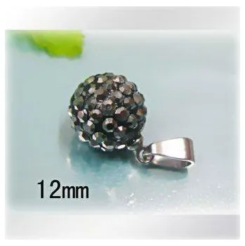 Přívěsek Černá zdobená kulička - ocelový přívěsek