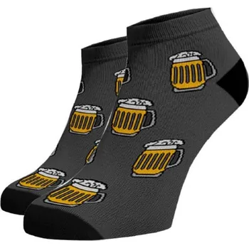 Dámské ponožky Veselé kotníkové ponožky Pivo Šedá 42-44