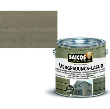 Lak na dřevo Saicos lazura pro zešednutí odstín 2,5L 7630 šeď kamenná + dárek k objednávce nad 1000Kč