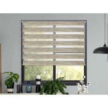 Roleta FEXI Zatemňovací Roleta Den a noc, Nature hnědá bříza, B 022 v POLO kazetě, 150x30 cm