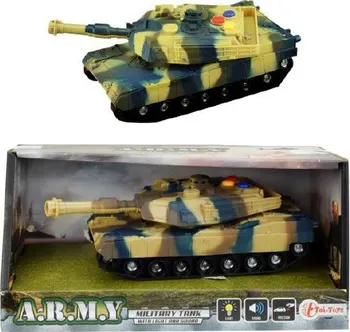 autíčko Teddies Tank na setrvačník se světlem +  zvukem 17 cm