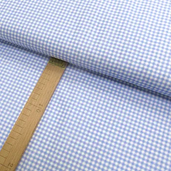 Bavlněné plátno - Pepitko světle modré, bílé - šíře 150cm