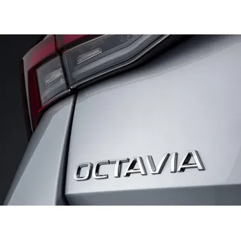 Znak automobilu Škoda OCTAVIA zadní nápis - stříbrný