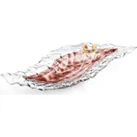 Skleněná miska TERRA hnědá s krajkou - tvar "S"