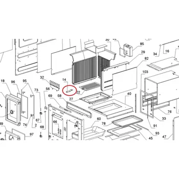 Sporák na tuhá paliva La Nordica - táhlo roštu - pro sporáky Rosetta, Rosa, Regina