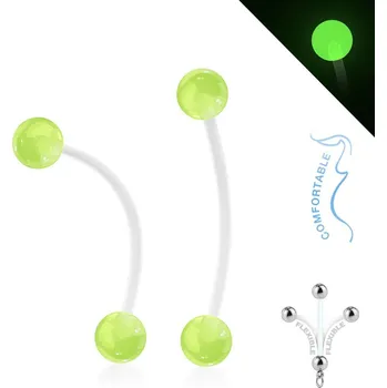 Piercing Těhotenský piercing do pupíku svítící (zelená)