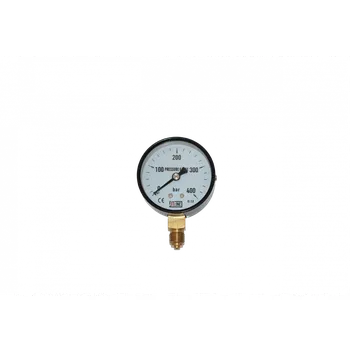 Manometr JTLine 63mm, 400 bar, černý plech, kryt, odchylka 1.6% JTL-6087