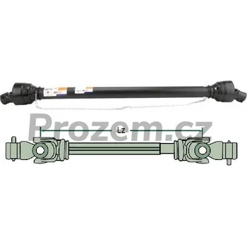 Auto-moto Kloubová hřídel, Lz= 1010 mm, GP40, 26 kW, 6 zubů/6 zubů